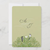Faire-part de mariage Arbre Tourbillon Vert Oiseau (Dos)