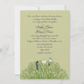 Faire-part de mariage Arbre Tourbillon Vert Oiseau (Devant)