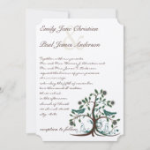 Faire-part de mariage Arbre Turquoise et Marron Oi (Devant)