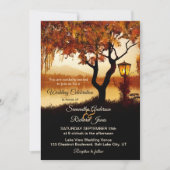 Faire-part de mariage arbre Vue lac d'automne (Devant)