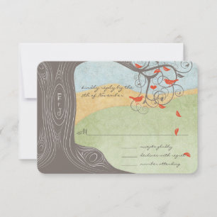 Faire-part de mariage Arbres Tourbillons Oiseaux d