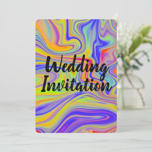 Faire-part de mariage arc-en-ciel (Debout devant)