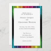 Faire-part de mariage arc-en-ciel avec accents noi (Devant / Derrière)