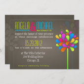 Faire-part de mariage arc-en-ciel d'un arbre moder (Devant / Derrière)