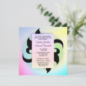 Faire-part de mariage arc-en-ciel Fleur de lis (Debout devant)