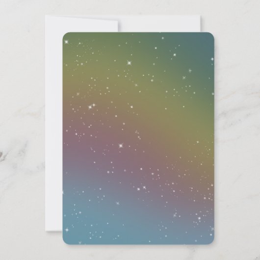 Faire-part de mariage arc-en-ciel muet galactique (Dos)