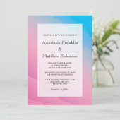 Faire-part de mariage arc-en-ciel rose moderne (Debout devant)