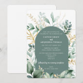 Faire-part de mariage Arc Floral Sage (Devant / Derrière)