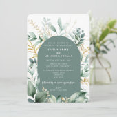 Faire-part de mariage Arc Floral Sage (Debout devant)