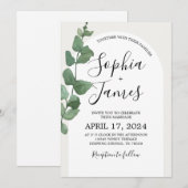 Faire-part de mariage Arc Moderne Succulente (Devant / Derrière)