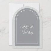 Faire-part de mariage arch minimaliste gris et gri (Devant)