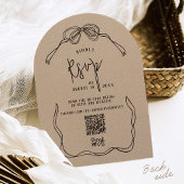 Faire-Part de Mariage Arch Rustique Kraft Dessiné