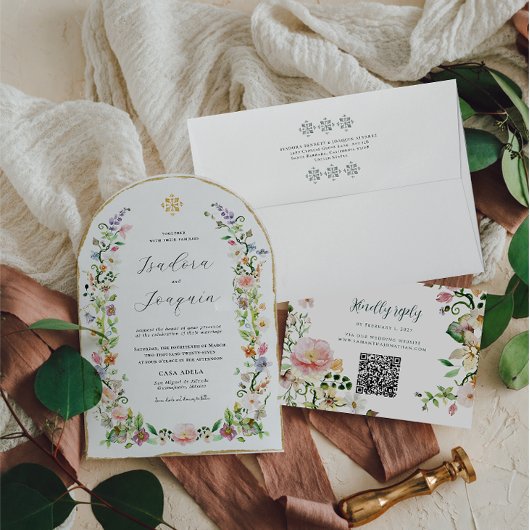 Faire-part de mariage Arche de Fleurs Sauvages