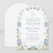 Faire-part de mariage Arche de mariage à monogramm (Devant / Derrière)