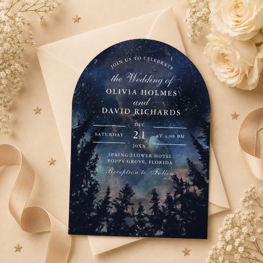 Faire-part de mariage Arche de Nuit Étoilée Célest