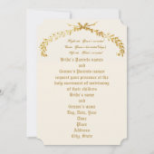 Faire-part de mariage Arche en feuilles d'or (Devant)