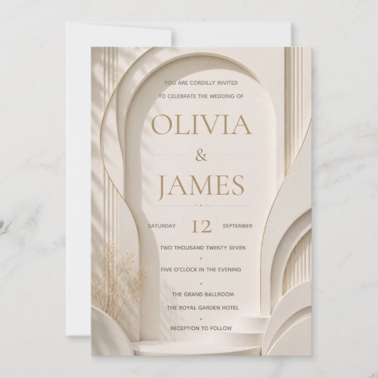 Faire-Part de Mariage Arche Moderne (Devant)