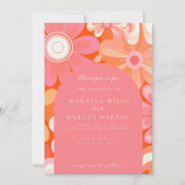 Faire-part de mariage Arche rose gras rétro (Devant)