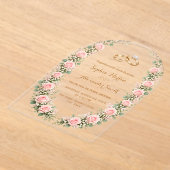 Faire-part de mariage Arche Transparente avec Rose (Poser)