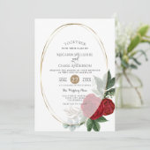 Faire-part de mariage | Ardoise de pivoine florale (Debout devant)