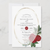 Faire-part de mariage | Ardoise de pivoine florale (Devant)