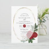 Faire-part de mariage | Ardoise de pivoine florale (Debout devant)