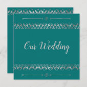 Faire-part de mariage argent de luxe (Devant / Derrière)