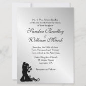 Faire-part de mariage argent étonnant (Devant)