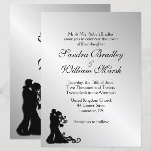 Faire-part de mariage argent étonnant