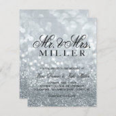 Faire-part de mariage - Argent Glit Fab (Devant / Derrière)
