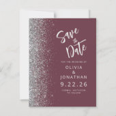 Faire-part de mariage argenté Bourgogne (Recto)