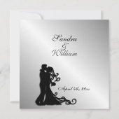 Faire-part de mariage argenté chic (Dos)