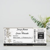 Faire-part de mariage argenté de carte (Debout devant)