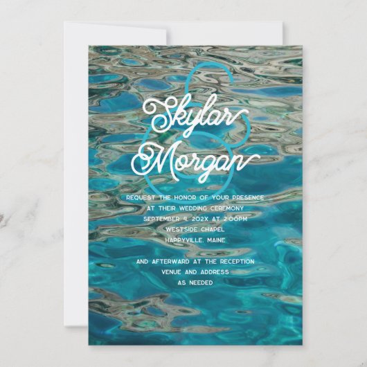 Faire-part de mariage Arrière - plan d'eau (Devant)