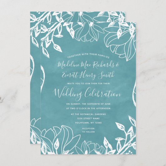 Faire-part de mariage Arrière - plan modifiable co (Devant / Derrière)