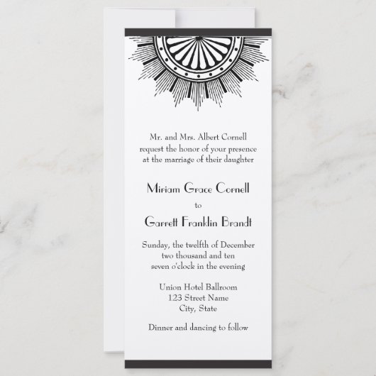 Faire-part de mariage Art déco (Devant)