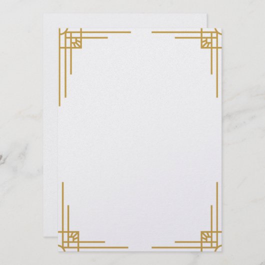 Faire-part de mariage Art Déco (Devant / Derrière)