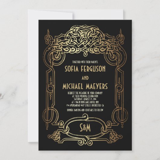 Faire-part de mariage Art déco (Devant)