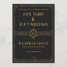 Faire-part de mariage Art déco