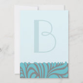 Faire-part de mariage Art Déco Aqua (Dos)