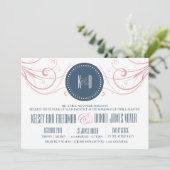 Faire-part de mariage Art déco avec tourbillons (Debout devant)