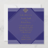 Faire-part de mariage Art déco de Navy (Dos)