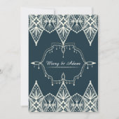 Faire-part de mariage Art déco dentelé (Devant)