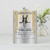 Faire-part de mariage Art déco du Roaring 20's (Debout devant)