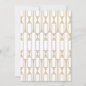 Faire-part de mariage Art déco en or et blanc (Dos)