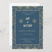 Faire-part de mariage Art déco Gatsby (Devant / Derrière)
