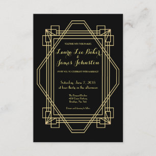 Faire-part de mariage Art déco Gatsby années 1920
