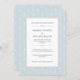 Faire-part de mariage Art déco moderne Pastel Blue