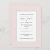 Faire-part de mariage Art déco moderne rose clair (Devant / Derrière)