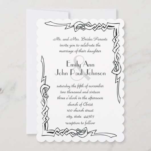Faire-part de mariage Art Déco Monogramme (Dos)